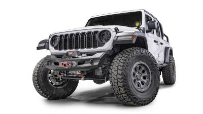 Fab Fours - Fab Fours JL24-B5151-1 Ghost Stubby Front Bumper for 18+ Gladiator/Wrangler JL