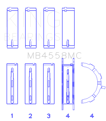 King Engine Bearings - King Engine Bearings MB4558MC Main Bearings for Ford EcoBoost 2.7L V6