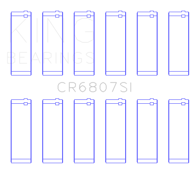 King Engine Bearings - King Bearings CR6807SI Connecting Rod Bearing for Ford V6 Triton OHV OD+.002"