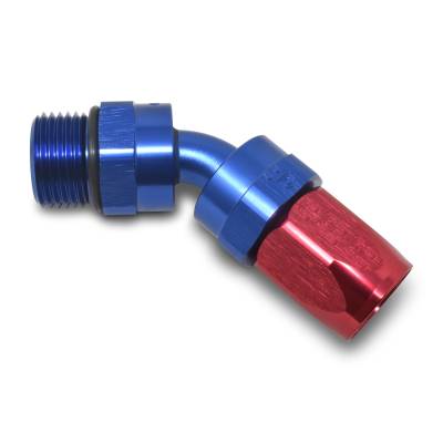 Russell - Russell 612230 10AN 45DEG Port Hose End To 7/8"-14 O-Ring Boss w/Red/Blue Finish