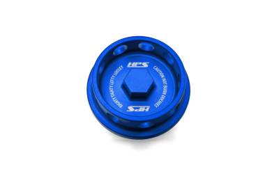 HPS Performance - HPS Performance 5269-111BL Anodized Billet Aluminum Twist-Lock Oil Cap Blue 56mm