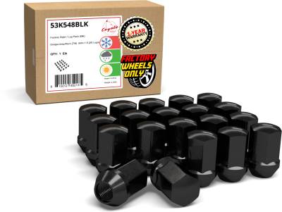 Coyote Premium Wheel Accessories - Coyote 53K548BLK Factory Style Lug Pack Black for Dodge/Jeep/Ram M14x1.5 20-Lugs