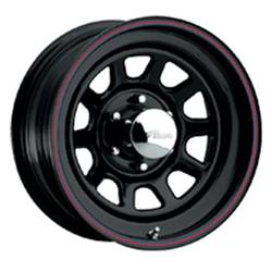 Pacer - Pacer 5278060 17x8 6x5.50 +06 107.95CB Black w/Red & Blue Pin Stripes
