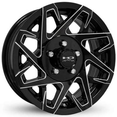 HD Wheels - HD Wheels CY1560650GB-M Canyon 15x6 5x4.5 0mm Gloss Black/Milled