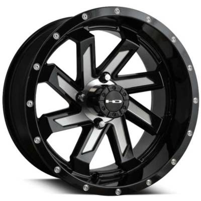 HD Wheels - HD Wheels SA147042-14ML3 Saw 14x7 4x4.0 -14mm Gloss Black/Milled