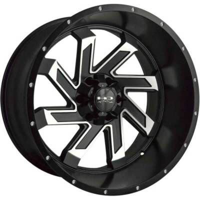 HD Wheels - HD Wheels SA221256-44SBM Saw 22x12 5x5.0/5.5 -44mm Satin Black/Machined