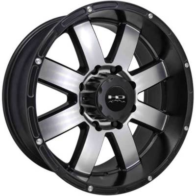 HD Wheels - HD Wheels EP201073-25SBM 8-Point 20x10 5x5.0 -25mm Satin Black/Machined