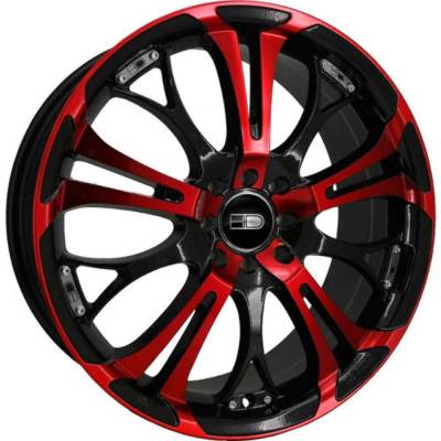 HD Wheels - HD Wheels SO18752335BK-R Spinout 18x7.5 5x112/4.5 35mm Gloss Black/Red Machined