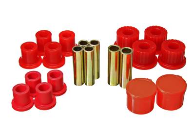 Energy Suspension - Energy Suspension 4.2158R Hyper-Flex Leaf Spring Bushing Set Red