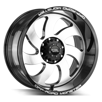 Off Road Monster - Off Road Monster M07 22x12 BLANK -44mm Gloss Black/Machined M07212000N44GBM