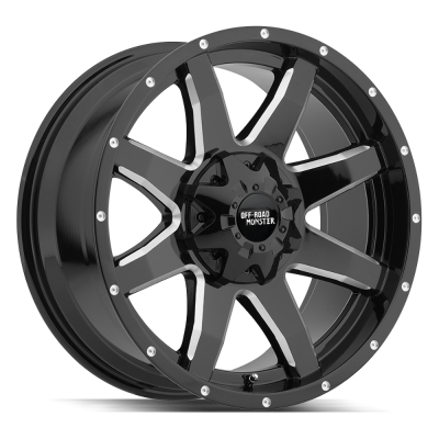 Off Road Monster - Off Road Monster M08 22x12 5x5.0/5.5 -44mm Gloss Black/Milled M08212527N44GBML