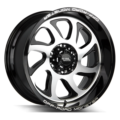 Off Road Monster - Off Road Monster M22 22x12 BLANK -44mm Gloss Black/Machined M22212800N44GBM