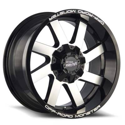 Off Road Monster - Off Road Monster M80 22x12 BLANK -44mm Gloss Black/Machined M80212000N44GBM