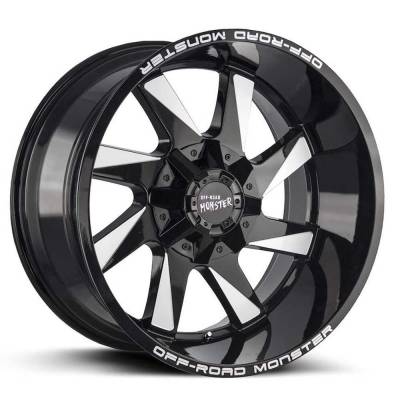 Off Road Monster - Off Road Monster M80 22x12 BLANK -44mm Gloss Black/Milled M80212000N44GBML