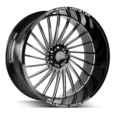 Off Road Monster - Off Road Monster M27 26x12 6x135 -44mm Gloss Black/Milled M27612635N44GBML