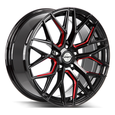 Shift - Shift Wheels SPRING 20x10 5x4.5 40mm Gloss Black/Red Milled H33051440DGBMLR