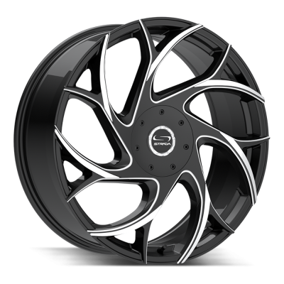 Strada - Strada Wheels INFERNO 24x8.5 5x112/115 35mm Gloss Black/Milled G0248550235GBML
