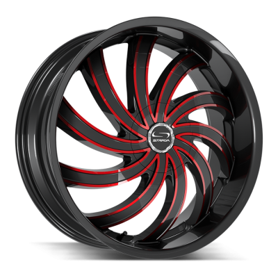 Strada - Strada Wheels FLAME 20x8.5 5x4.5/120 35mm Black/Red Milled G0408550135GBMLR