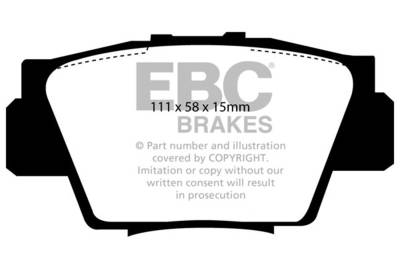 EBC Brakes - EBC Brakes DP3873C Redstuff Ceramic Low Dust Brake Pads for 91-05 NSX