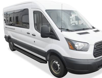 APS - APS IB06RDJ5H H-Series Running Boards Black for 15-25 Ford Transit Van