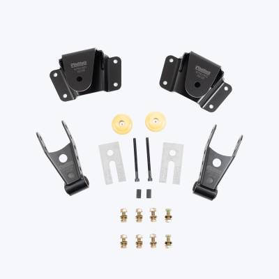 Belltech - Belltech 6750 Rear 4" Drop Leaf Spring Shackle & Hanger Kit for GM 2wd Crew Cab