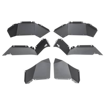 Rugged Ridge - Rugged Ridge 11615.62 Inner Fender Liners Rear Aluminum Blk 18-21 Jeep Wrangler