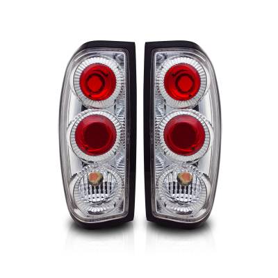 Winjet - Winjet CTWJ-0043-CC Chrome/Clear Taillights for 98-04 Nissan Frontier