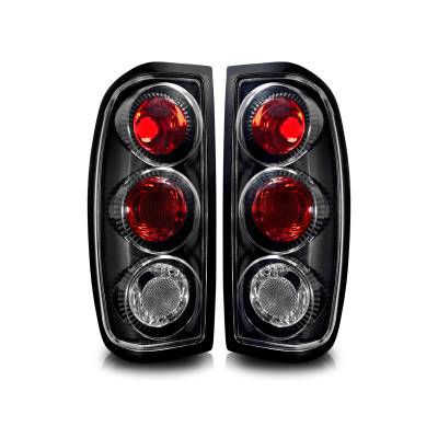 Winjet - Winjet CTWJ-0043-BC Black/Clear Taillights for 98-04 Nissan Frontier