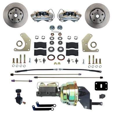 Leed Brakes - Leed Brakes FC2001-8405 Power Front Kit w/Plain Rotors & Zinc Plated Calipers