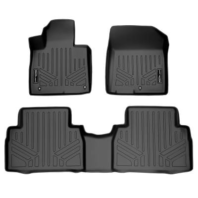 SMARTLINER - SMARTLINER SA0411/B0411 Front/Rear BLACK Floor Liners for Hyundai Santa Fe