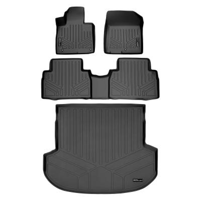 SMARTLINER - SMARTLINER Front/Rear Floor Liners w/Cargo Liner Black for Hyundai Santa Fe