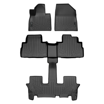 SMARTLINER - SMARTLINER SA0417/B0447 Front/Rear BLACK Floor Liners for Kia Telluride