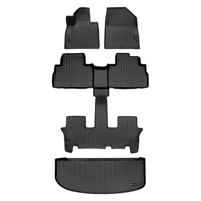 SMARTLINER - SMARTLINER SA0417/B0447/E0417 Front/Rear BLACK Floor Liners for Kia Telluride