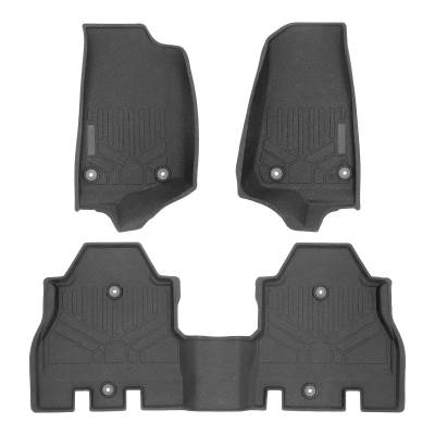 SMARTLINER - Smartliner RA0316/RB0316 Front/Rear BlackFloor Liners for Jeep Wrangler JL 4DR