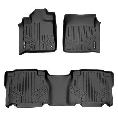 SMARTLINER - SMARTLINER SA0022/B0022 Front/Rear BLACK Floor Liners for Toyota Tundra CrewMax