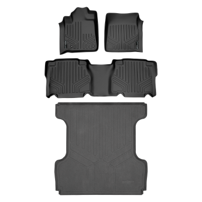 SMARTLINER - SMARTLINER SA0022/B0022/K0155 Front/Rear BLACK Floor Liners for Tundra CrewMax