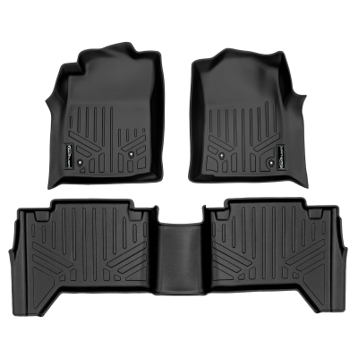 SMARTLINER - SMARTLINER SA0033/B0033 Front/Rear BLACK Floor Liners for Toyota Tacoma Double