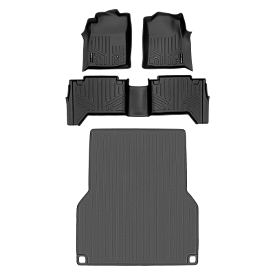 SMARTLINER - SMARTLINER SA0033/B0033/K0207 Front/Rear BLACK Floor Liners for Tacoma Double