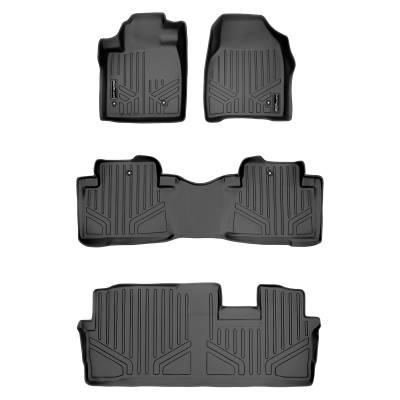 SMARTLINER - SMARTLINER SA0036/B0036/C0036 Front/Rear BLACK Floor Liners Honda Pilot