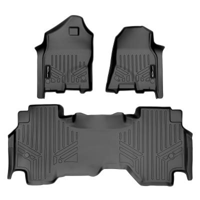 SMARTLINER - SMARTLINER SA0426/B0370 Front/Rear BLACK Floor Liners for RAM 1500 Quad