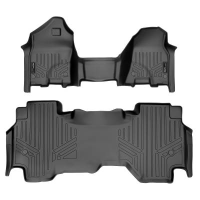 SMARTLINER - SMARTLINER SA0427/B0370 Front/Rear BLACK Floor Liners for RAM 1500 Quad