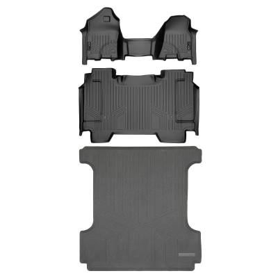 SMARTLINER - SMARTLINER SA0427/B0369/K0369 Front/Rear BLACK Floor Liners for RAM 1500 Crew