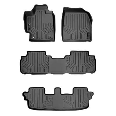 SMARTLINER - SMARTLINER SA0038/B0037/C0037 Front/Rear BLACK Floor Liners for Highlander