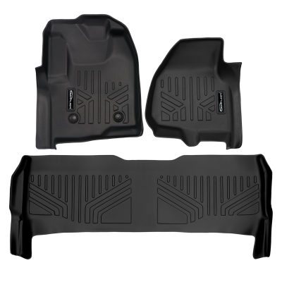 SMARTLINER - SMARTLINER SA0042/B0042 Front/Rear BLACK Floor Liners Super Duty Crew
