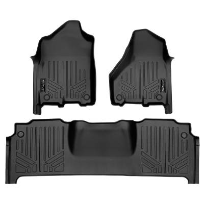 SMARTLINER - SMARTLINER SA0450/B0451 Front/Rear BLACK Floor Liners for RAM HD Mega