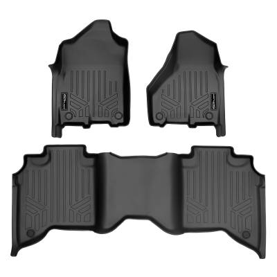 SMARTLINER - SMARTLINER SA0450/B0453 Front/Rear BLACK Floor Liners for RAM HD Crew