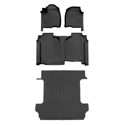 SMARTLINER - Smartliner SA0457/B0457/J0400 F/R Floor Liners w/BedLiner for Silverado/Sierra
