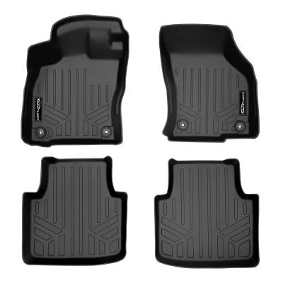 SMARTLINER - SMARTLINER SA0467/B0467 Front/Rear BLACK Floor Liners for VW Arteon