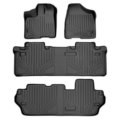 SMARTLINER - SMARTLINER SA0083/B0083/C0083 Front/Rear BLACK Floor Liners for Toyota Sienna
