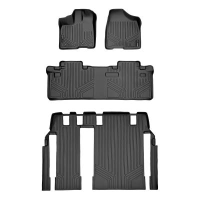 SMARTLINER - SMARTLINER SA0083/B0083/C0229 Front/Rear BLACK Floor Liners for Toyota Sienna